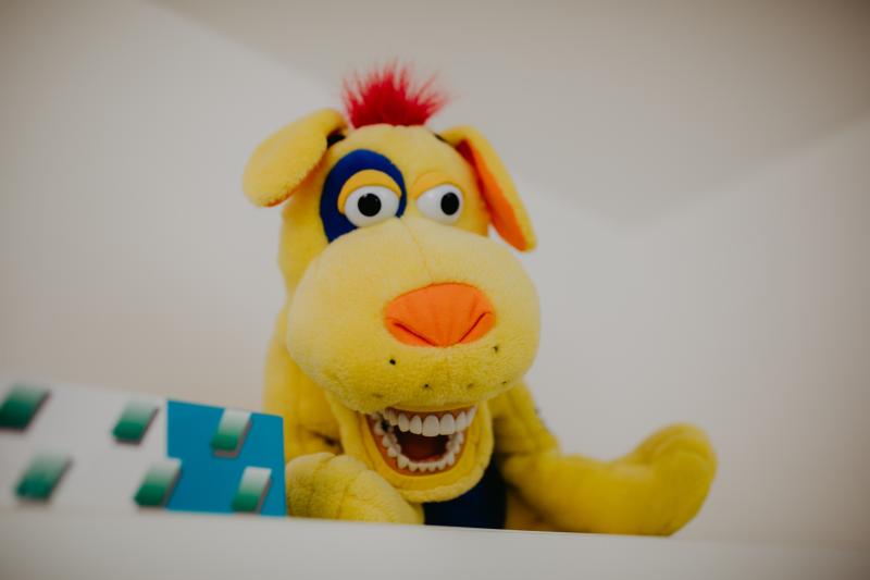 Kuscheltier Maskottchen der Zahnarztpraxis Kuscheltier Maskottchen der Zahnarztpraxis